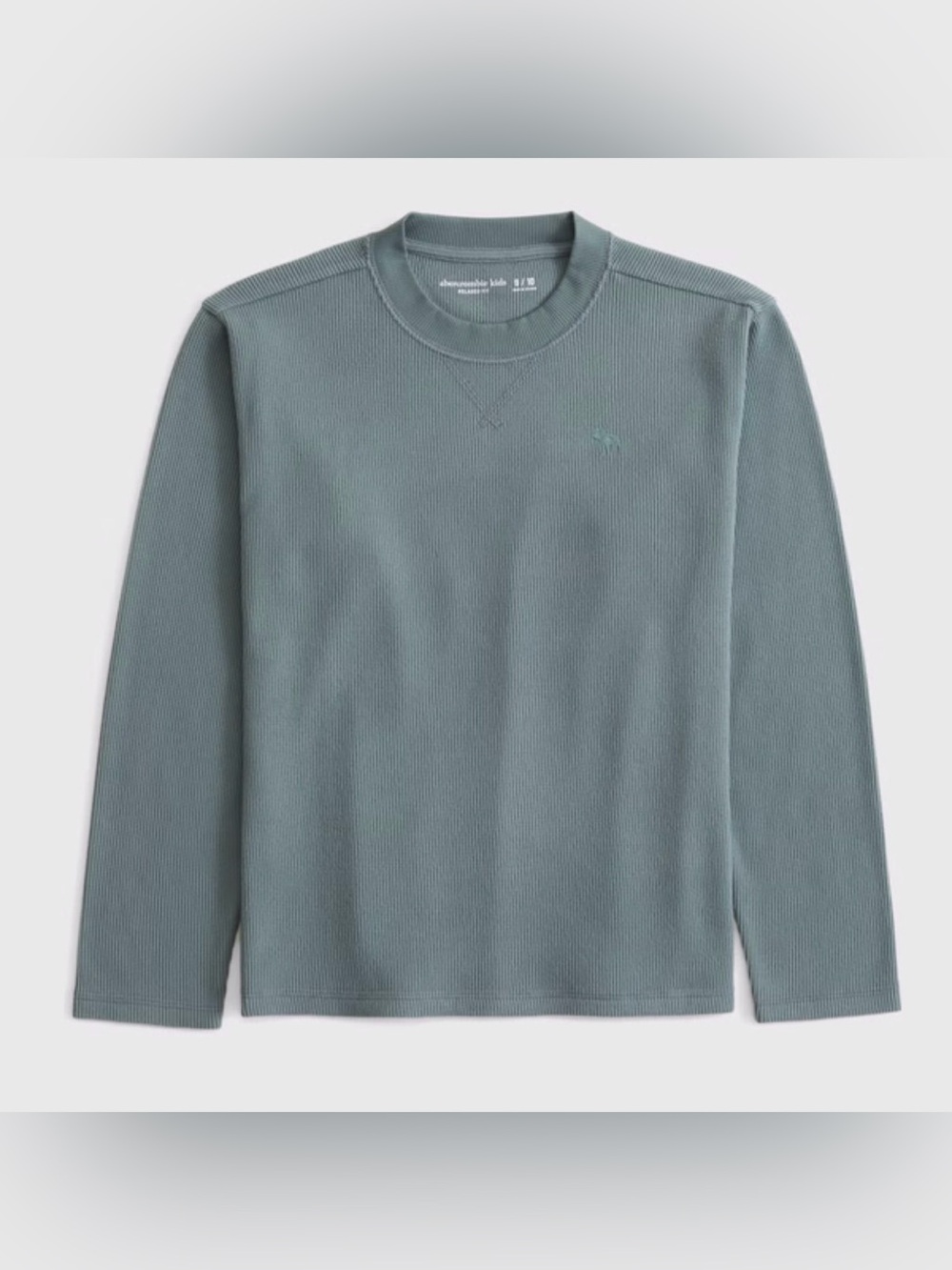abercrombie kids cozy long-sleeve icon waffle crew tee